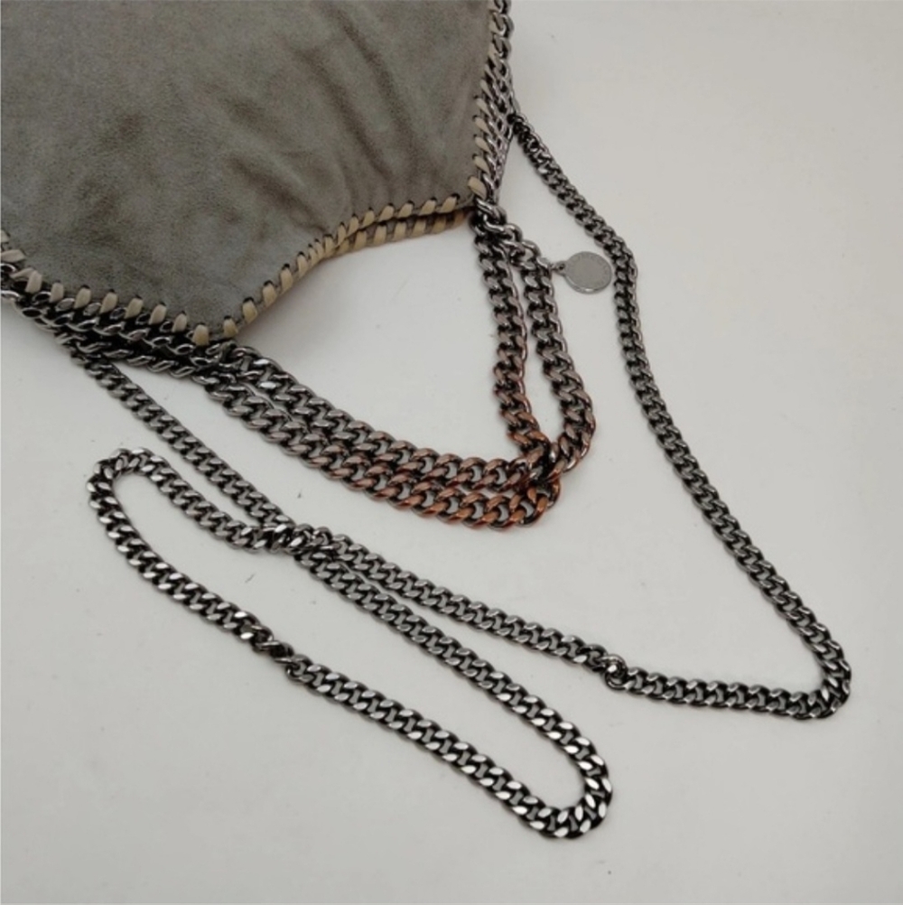 Stella McCartney Falabella Gray Vegan Suede Chain Crossbody Bag - Picture 9 of 14
